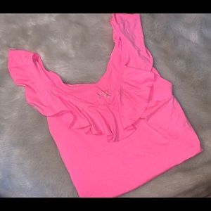 Lilly Pulitzer Bright Pink Ruffle Tank Top